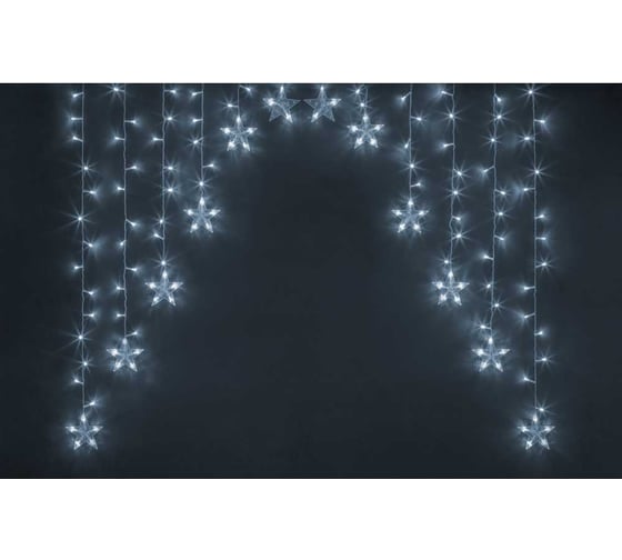 Изображение товара Гирлянда Navigator NGF-D038-01 (бахрома-арка звезды CW 2.5*0.8м IP20) 95033