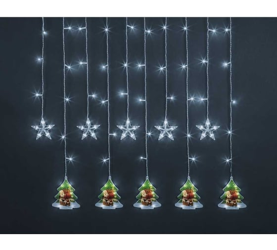 Изображение товара Гирлянда Navigator NGF-D037-05 (бахрома звезды и елки CW 3*0.6м IP20) 95028