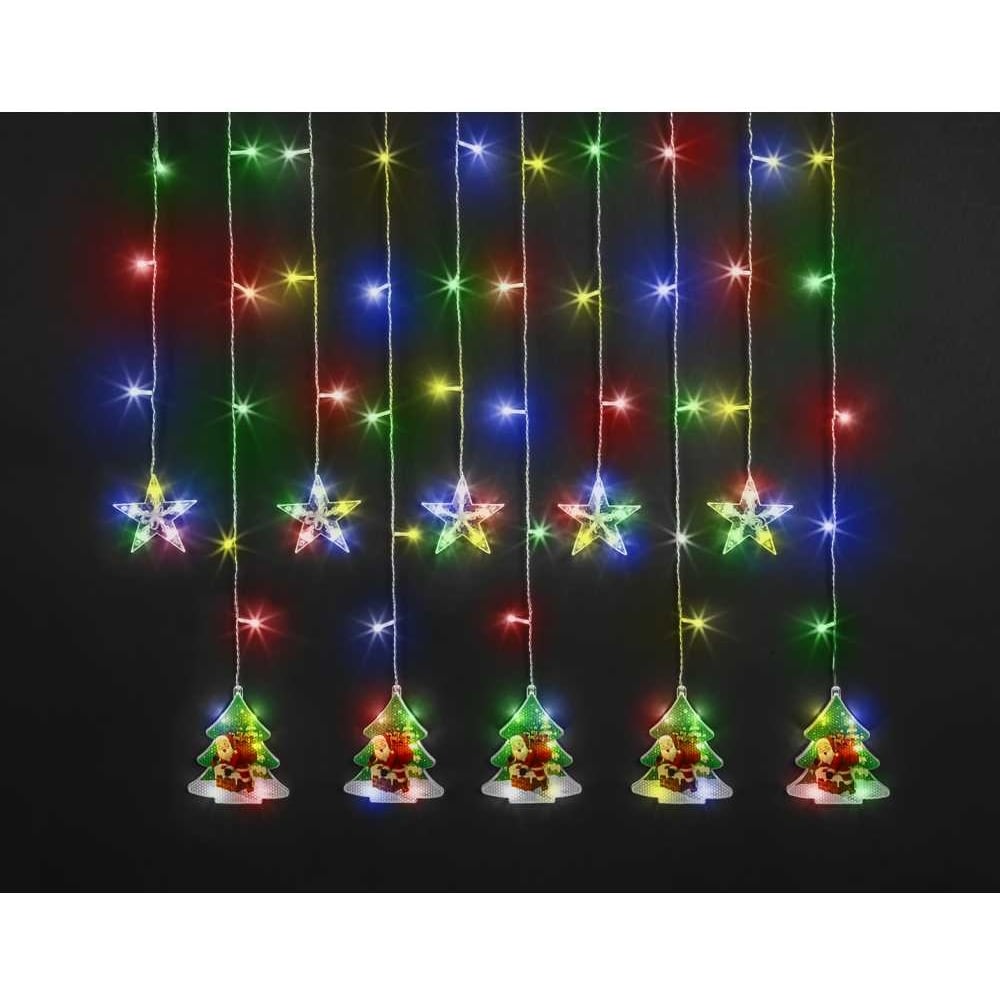 Изображение товара Гирлянда Navigator NGF-D037-06 бахрома звезды и елки RGBY 3м IP20