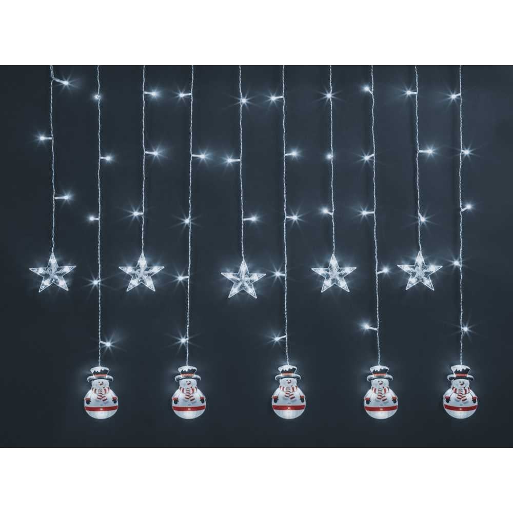 Изображение товара Гирлянда Navigator NGF-D037-02 бахрома звезды и снеговики 3м IP20