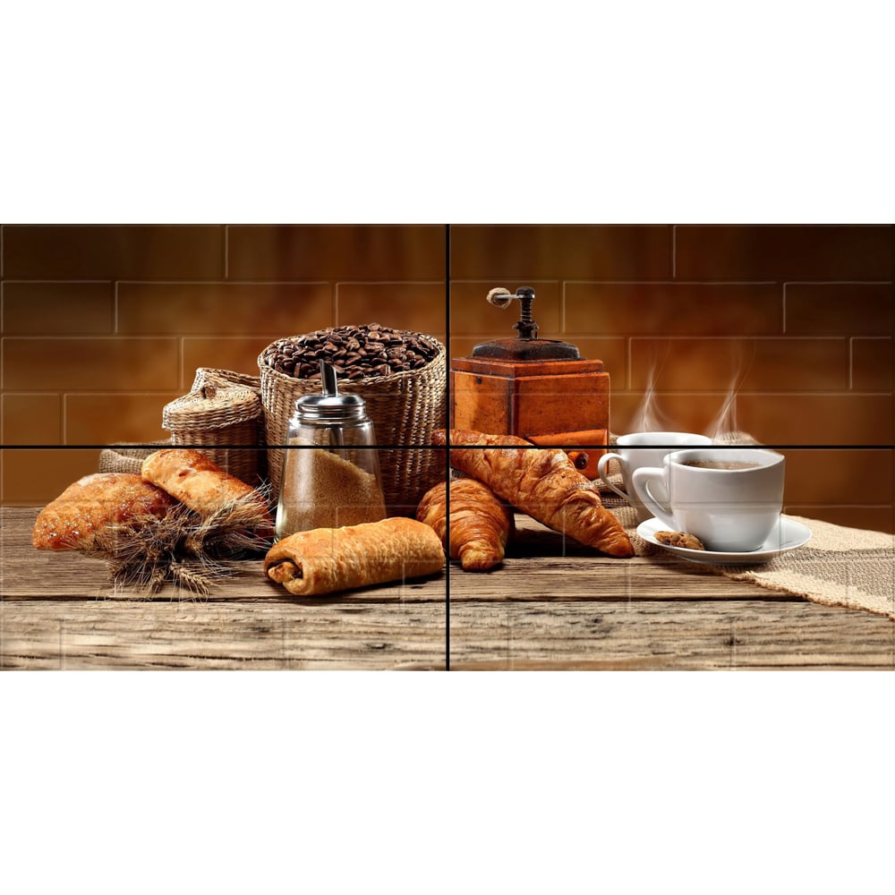 Изображение товара Панно комплект Beryoza Ceramica Брик Кофе кремовый 1200x600 мм 4 шт