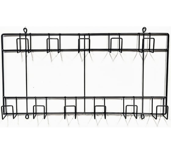 Изображение товара Двойная вешалка для садового инструмента ООО КЗНМ 67x37.5x7 см, сталь, черный 530546