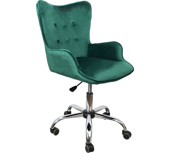 Изображение товара Поворотное кресло AKS Home BELLA, велюр темно-зеленый 77319