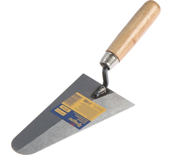 Изображение товара Кельма бетонщика ТУНДРА треугольная, деревянная рукоятка, 150 мм 1191795