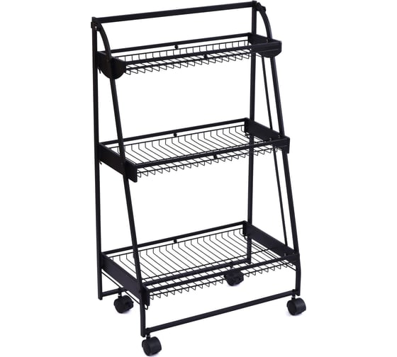 Изображение товара Напольная полка Zenfort ae-3550a3 3-ярусная, черный 101208