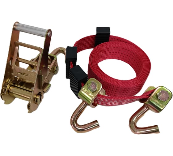 Изображение товара Стяжной ремень для эвакуатора ООО Грузкомплект 50 мм, 5 т, 3 м (с крюками вертлюжными) СР50Э53