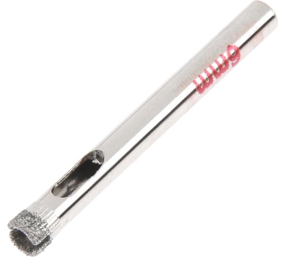 Изображение товара Сверло алмазное по стеклу и керамике цилиндрический хвостовик, 6x55 мм ЛОМ 1935826