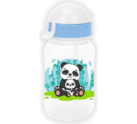 Изображение товара Бутылочка для воды с труб , 270 мл, панда/6 шт Мамина Радость КК1262