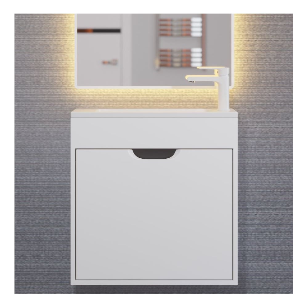 Изображение товара Тумба под раковину для ванной Uperwood Modul 60 см подвесная белая/графит