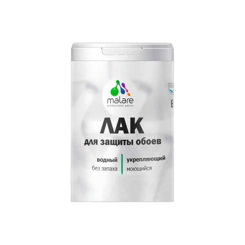 Изображение товара Водный лак MALARE для защиты обоев и древесины, бесцветный, 1.8 кг