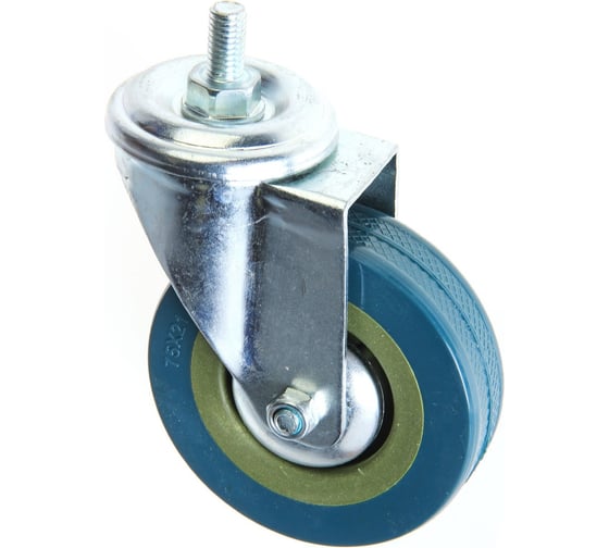 Изображение товара Мебельное колесо ТУНДРА d=75 мм, с футоркой, серое 2371579