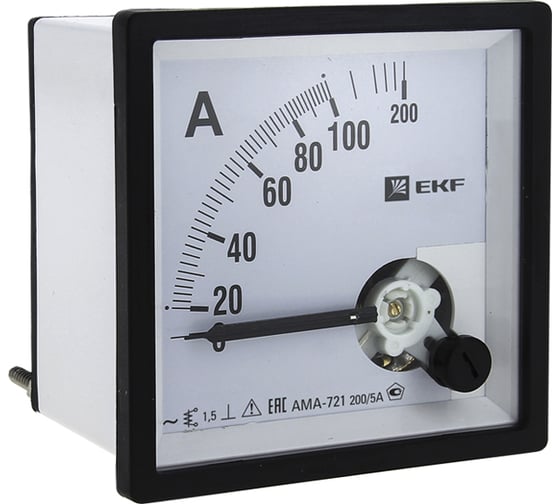 Изображение товара Амперметр EKF AMA-721 аналоговый на панель, 72х72, квадратный вырез, 300 А, трансф. подкл. ama-721-300