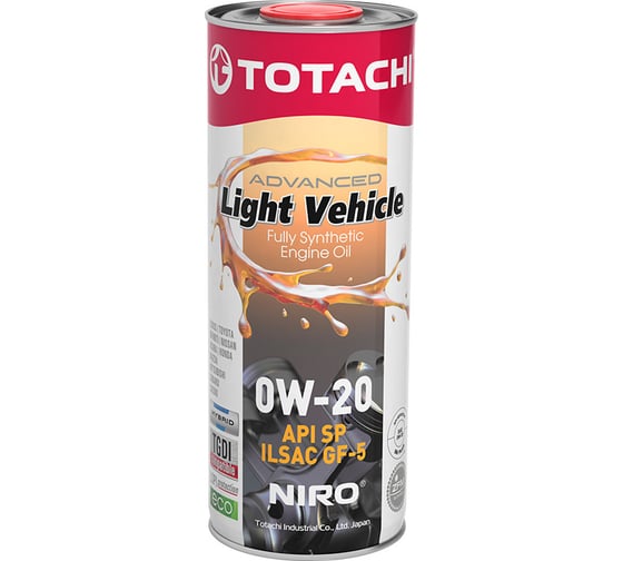 Изображение товара Моторное масло TOTACHI NIRO LV Synthetic SAE 0W-20 API SP, SN PLUS, SN/RC, ILSAC GF-5 1л 1F901