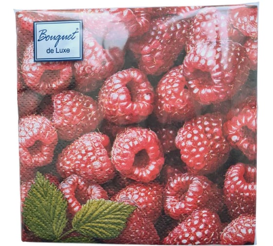 Изображение товара Салфетки EUROHOUSE Малина, Bouquet de Luxe, 24x24, 3 слоя, 25 шт. 37439