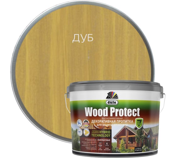 Изображение товара Пропитка Dufa WOOD PROTECT дуб, 9 л МП00-011079