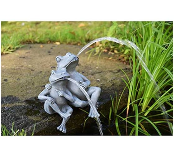 Изображение товара Фигура для фонтана Heissner Лягушачья пара, цвет каменно-серый 003232-00