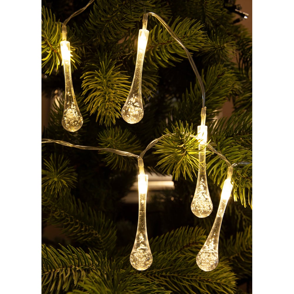 Изображение товара Гирлянда КОСМОС-Капельки 10LED для украшения интерьера, теплая белая