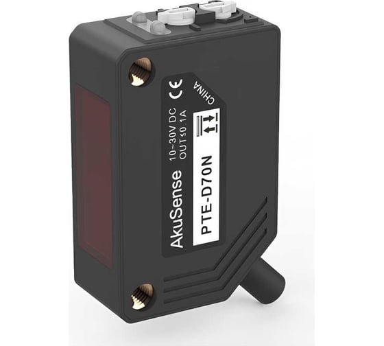 Изображение товара Оптический датчик рефлекторный AKUSENSE PTE-D70P Sn=700 мм PNP НО/НЗ (Программ) 10...30DC кабель 2м 07-00037853