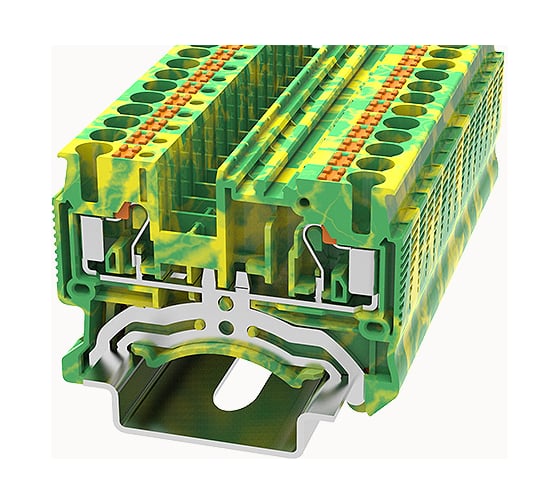 Изображение товара Клемма на дин-рейку Degson, 2.5 кв.мм, push-in, земля, 100 штук DS2.5-PE-01P-1C-00Z(H)