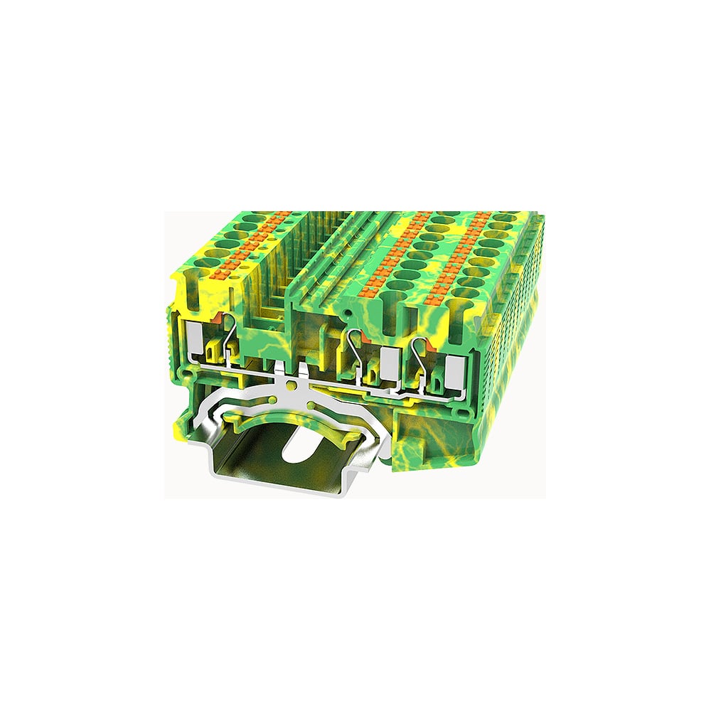 Изображение товара Клемма на дин-рейку Degson, 2.5 кв.мм, push-in, земля, 100 штук DS2.5-TW-PE-01P-1C-00Z(H)