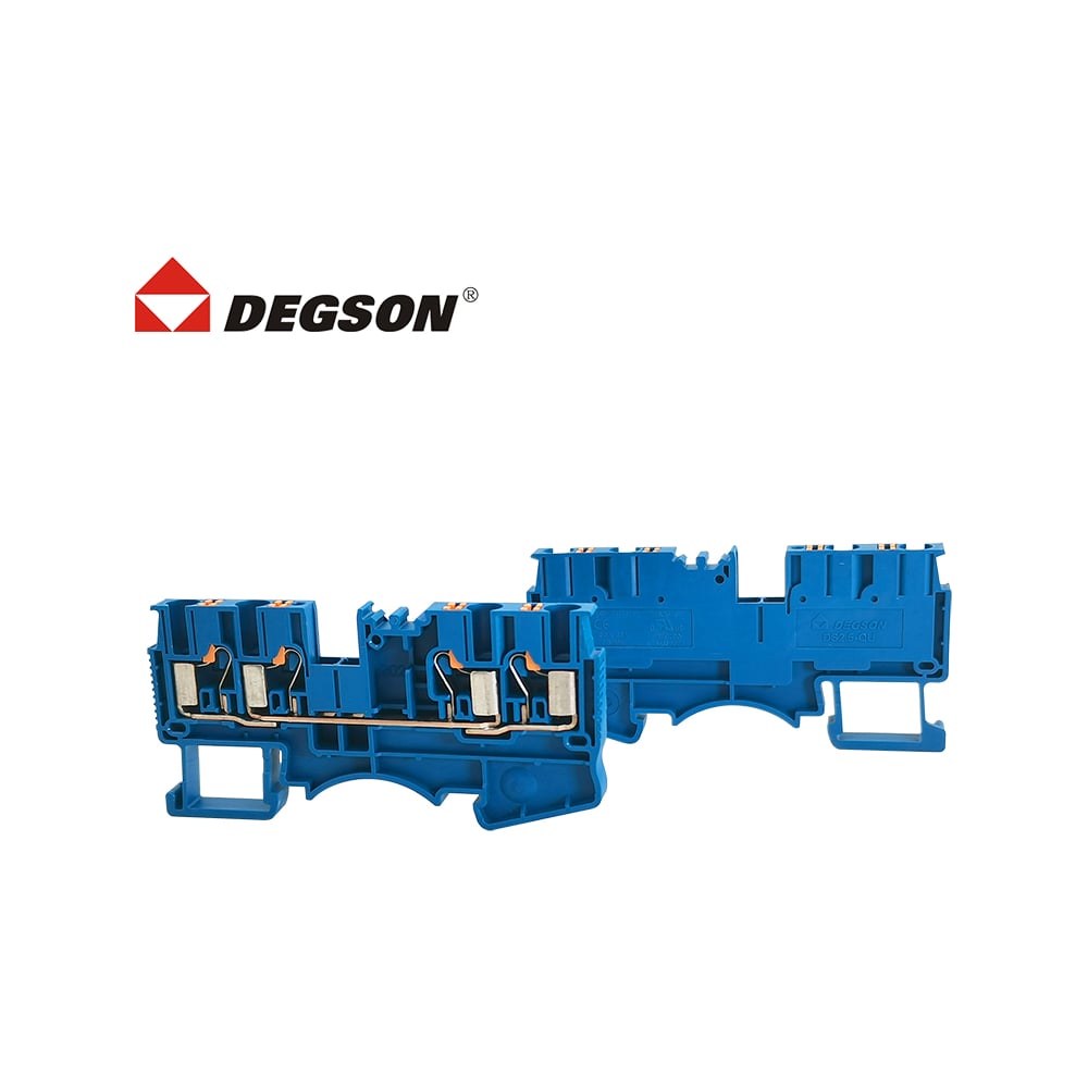 Изображение товара Клемма на дин-рейку Degson 2.5 кв. мм с push-in синяя 50 штук