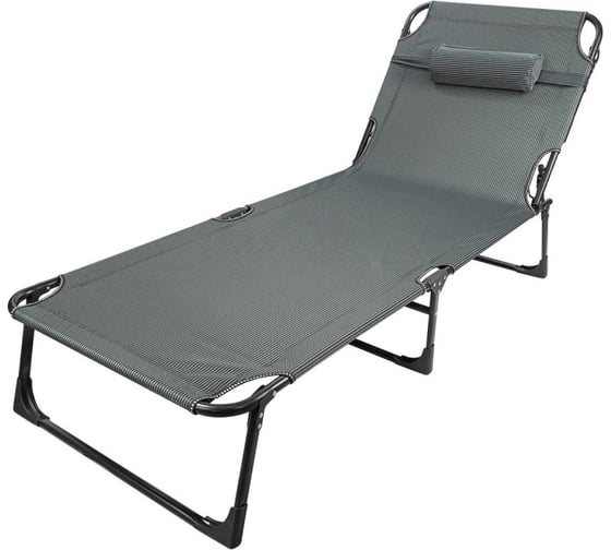 Изображение товара Складной шезлонг с подголовником ISMA 670x1930мм, черный ISMA-FG-HY-8009BL(52748)