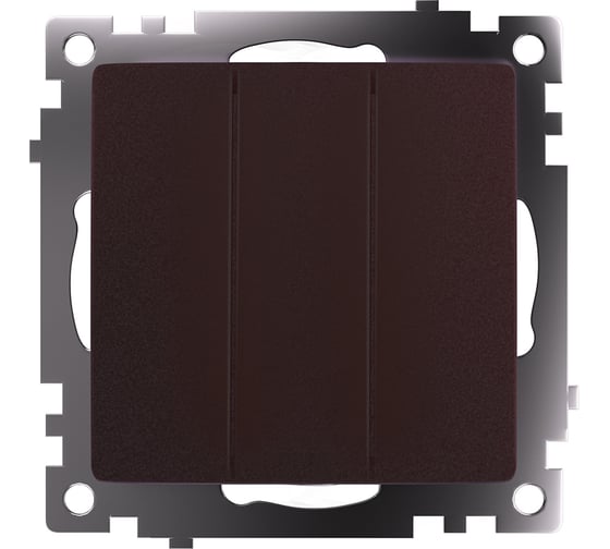 Изображение товара 3-клавишный выключатель STEKKER (механизм), gls10-7108-04, 250v, 10а, серия катрин, шоколад, 49175