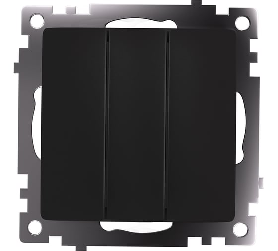 Изображение товара 3-клавишный выключатель STEKKER (механизм), gls10-7108-05, 250v, 10а, серия катрин, черный, 49172