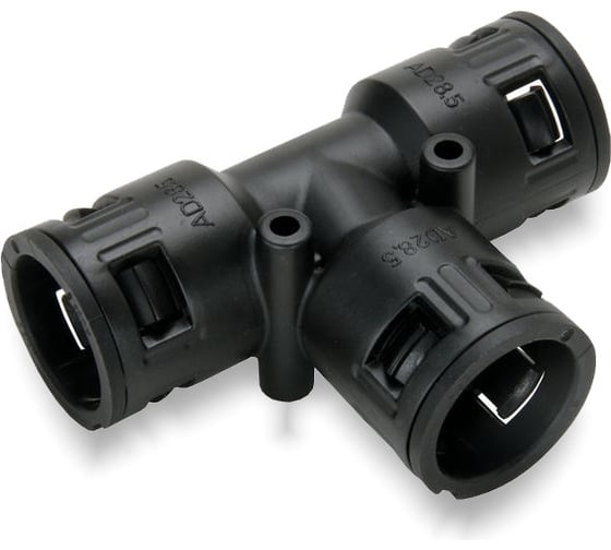 Изображение товара Муфта для гофрированных труб Weyer WQT-PA-28.5/2x21.2B - соединитель тройник, WE3401300