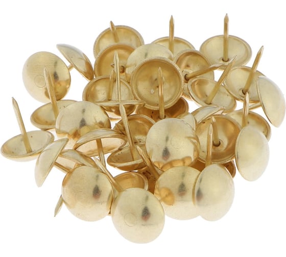 Изображение товара Декоративные гвозди ТУНДРА 19x22 мм, цвет золото, в упаковке 200 шт. 4647159