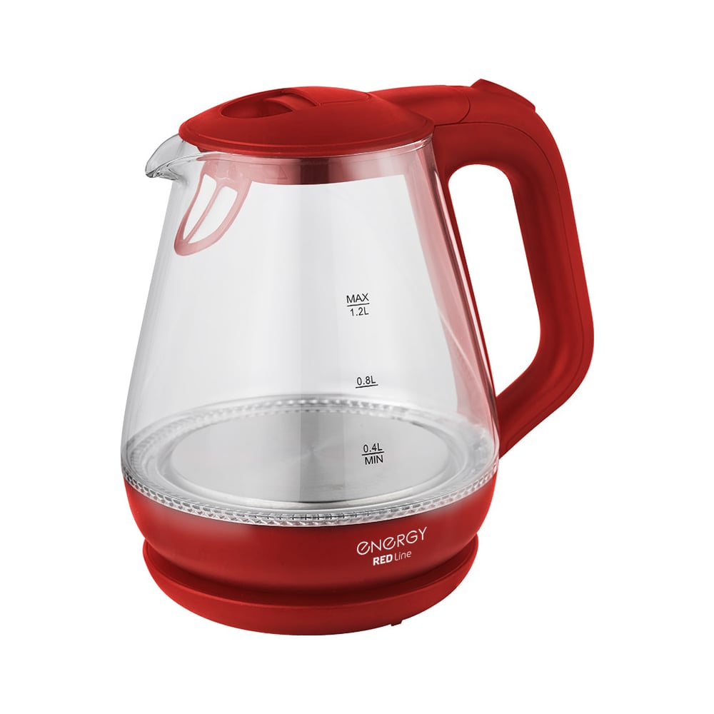 Изображение товара Электрический чайник ENERGY e-205 1.2 л стекло пластик красный