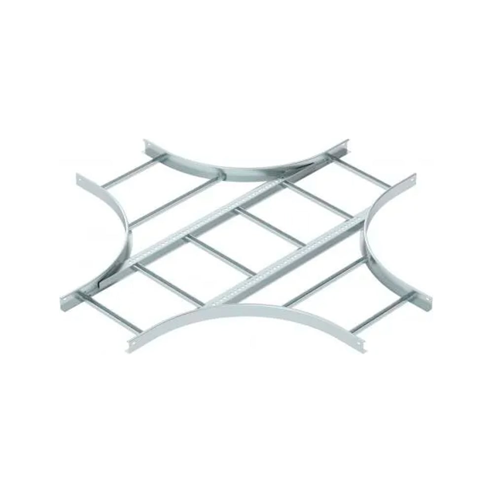 Х-образная секция OBO Bettermann LK 640 R5 FT, для лестничных лотков, R=500 мм, h=60 мм, B=400 мм, сталь, горячий цинк 6214454