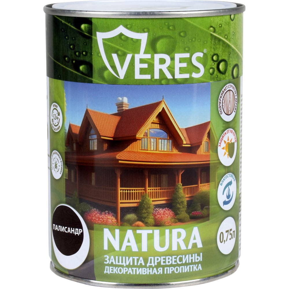 Изображение товара Декоративная пропитка для дерева VERES Natura палисандр 0.75 л полуматая