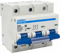 Автоматический выключатель ANDELI DZ58-125 3P 80A х-ка 8-12In ADL01-640
