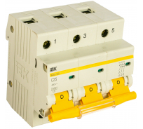 Автоматический модульный выключатель IEK 3п C 25А ВА 47-100 10кА ИЭК MVA40-3-025-C