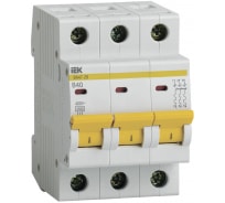 Автоматический модульный выключатель IEK, 3 полюса, B, 40А, ВА47-29, 4.5кА, ИЭК MVA20-3-040-B
