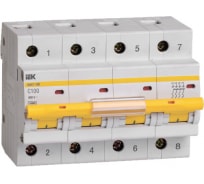 Автоматический модульный выключатель IEK ВА 47-100 4п, C, 100А, 10кА, ИЭК MVA40-4-100-C