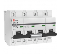 Автоматический выключатель EKF Basic ВА 47-100, 4P, 125А, 10kA mcb47100-4-125C-bas