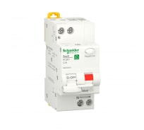 Автоматический выключатель дифференциального тока Schneider Electric RESI9 ДИФ 1P+N С 16А 6000A 30мА тип AС R9D25616