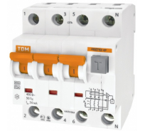 Автоматический выключатель дифференциального тока TDM АВДТ 63 4P C16 100мА SQ0202-0021