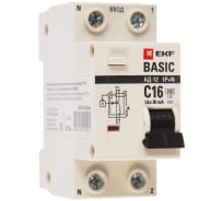 Автоматический дифференциальный выключатель EKF АД-12 1P+N 16А 30мА тип АС х-ка C эл. 4,5кА DA12-16-30-bas 4711190
