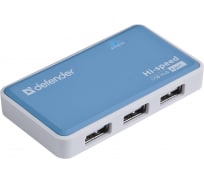 Универсальный USB разветвитель Defender Quadro Power USB2.0, 4 порта, блок питания 2A 83503