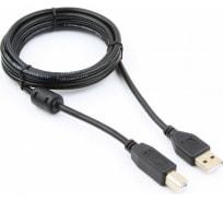 Кабель USB 2.0 Pro Cablexpert, AM/BM, 1.8м, экранировка, ферритовые кольца, пакет, черный CCF-USB2-AMBM-6