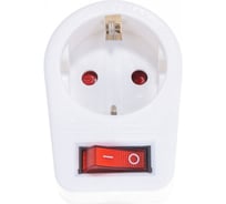 Переходник с выключателем Navigator NAD-1E-СS-WH, 1 гнездо 94669