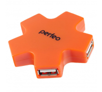 USB-концентратор Perfeo USB-HUB 4 Port, оранжевый 30009982