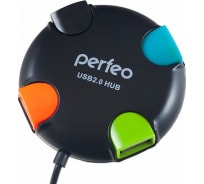 Разветвитель USB-HUB Perfeo 4 Port чёрный 30007098