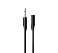Круглый аудио кабель AUX 3,5 mm Jack (F) 3,5 mm Jack (M) Exployd черный 1M EX-K-637