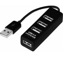 Разветвитель USB на 4 порта, черный REXANT 18-4103