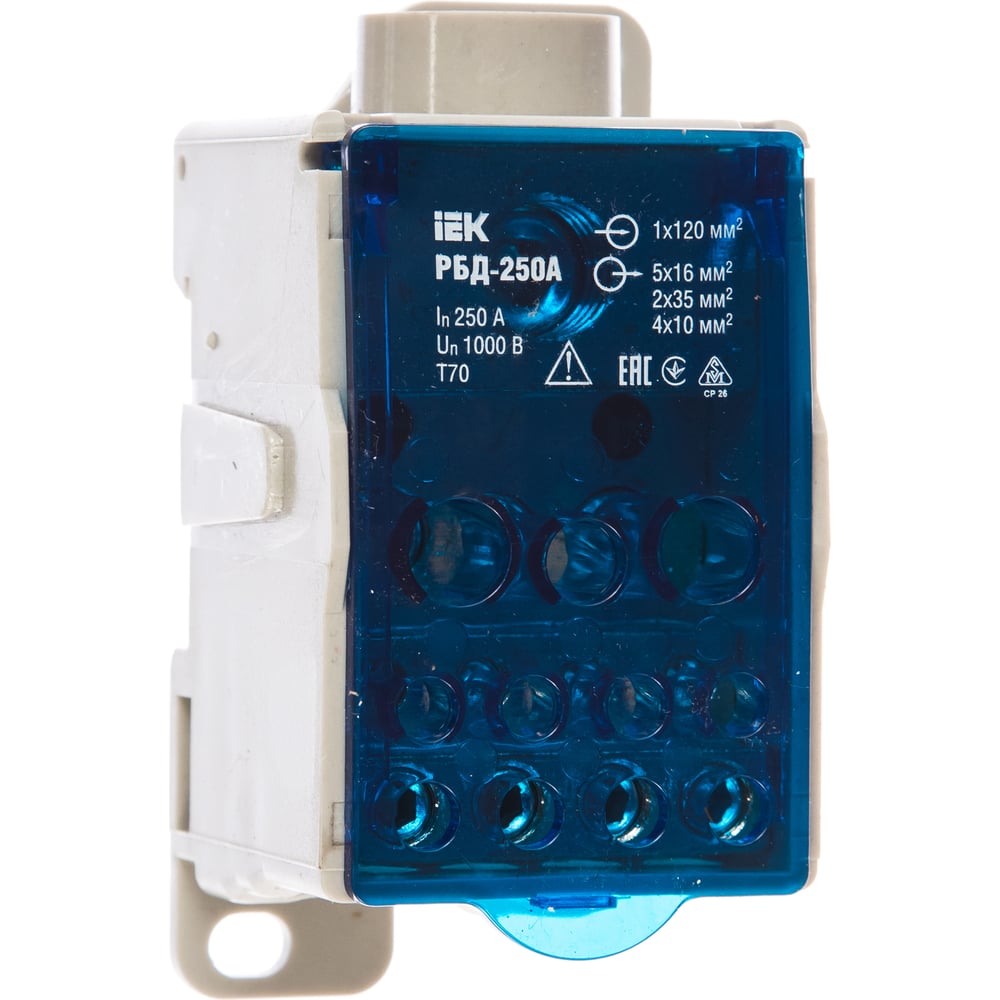 Распределительный блок на DIN-рейку IEK РБД-250А RBD-250 387053 в ...