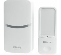 Дверной беспроводной электрический звонок FERON DB-100 звонок IP44 18 мелодий, 230V, белый 41437